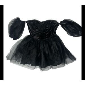 Eternal sacrifice black Dolls Kill formal mini dress widow Goth